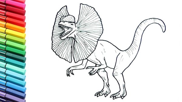 Лего Дилофозавр раскраска