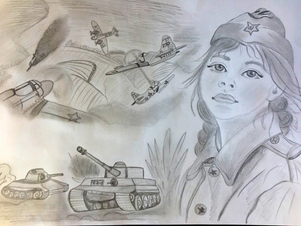 Рисунок на тему война карандашом