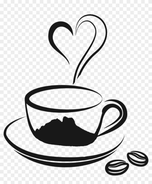 Кофе контурный рисунок