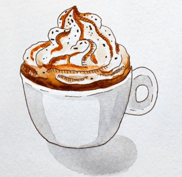 Нарисованная чашка кофе