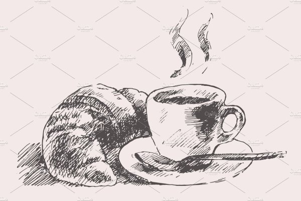 Рисунок кофе для срисовки