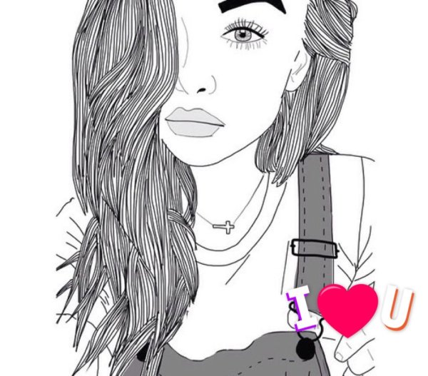 Рисунки для срисовки девушки