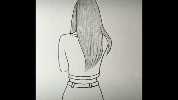 Рисунок девочки карандашом для срисовки