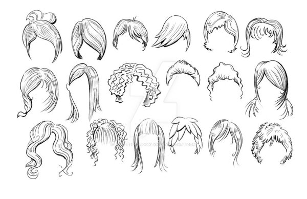 Рисование причесок карандашом