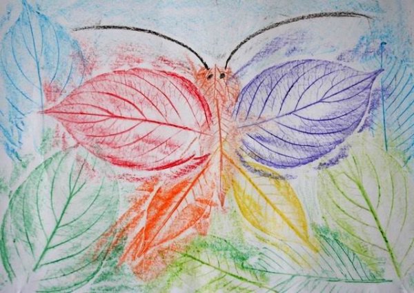 Радуга восковыми мелками