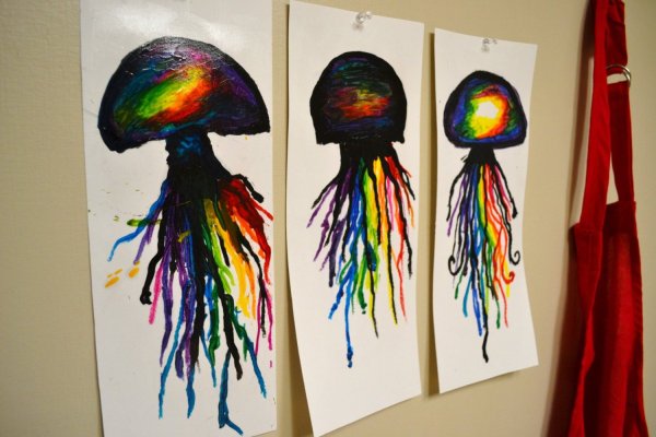 Зимний пейзаж масляной пастелью