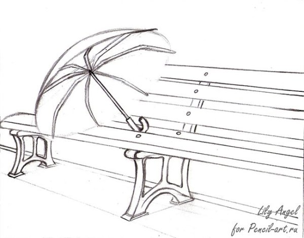 Рисунок осень карандашом