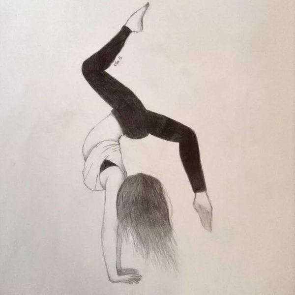 Гимнастка рисунок карандашом