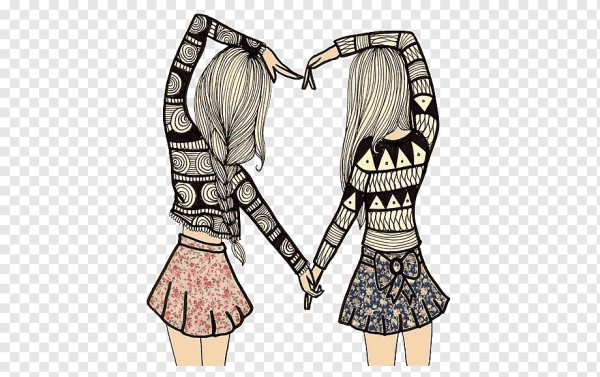 Подруги карандашом