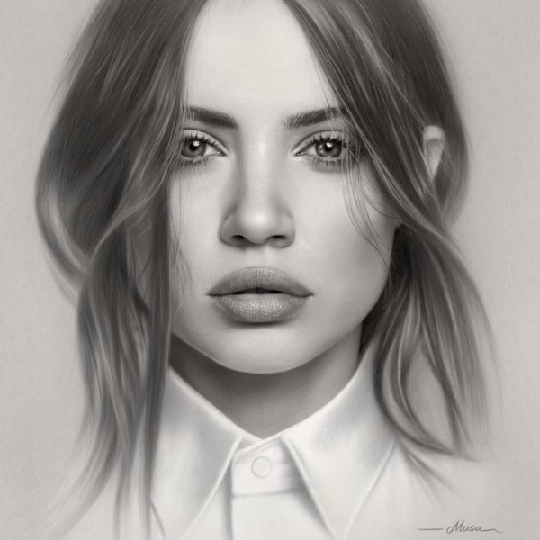 Портрет девушки карандашом