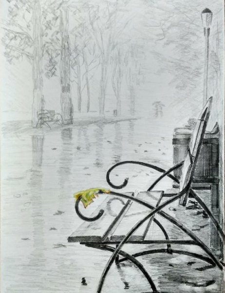 Осень простым карандашом