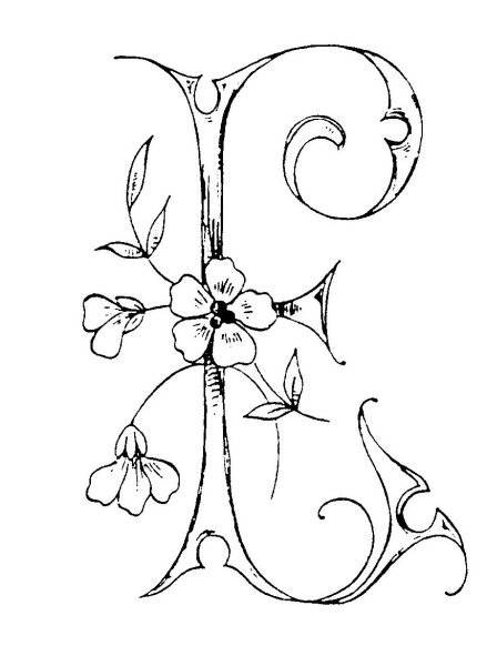 Буквы с цветочным орнаментом