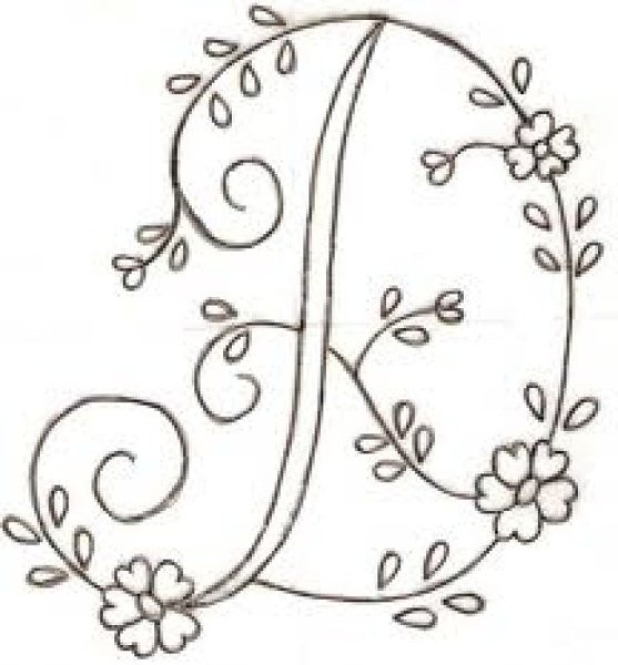 Монограмма стебельчатый шов