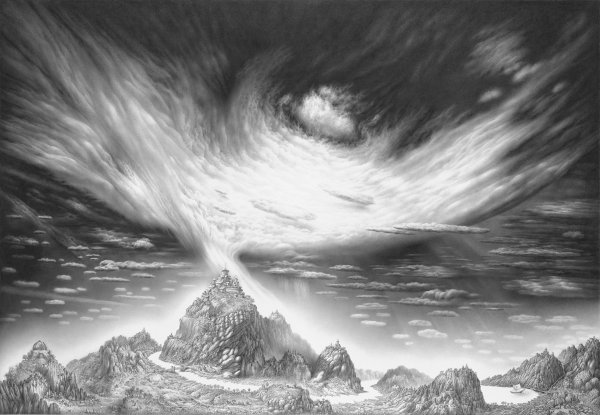 Небо цветными карандашами