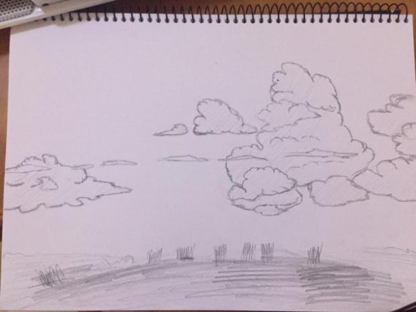 Облака Графика карандаш