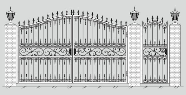 Кованые ворота v-023 (1 кв.м.)