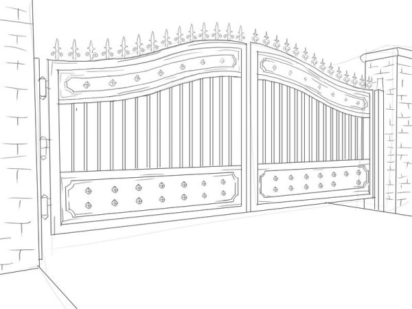 Ворота раскраска для детей