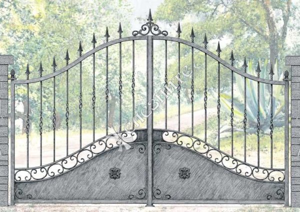 Кованые заборы с воротами Рисованные