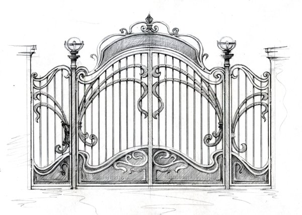 Кованые калитки в стиле Модерн