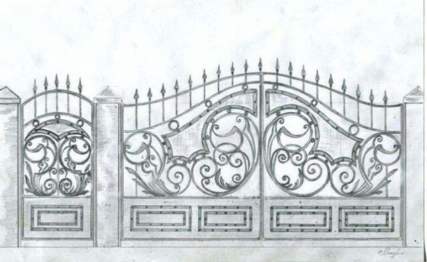 Кованые ворота карандашом