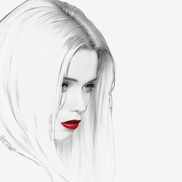 Блондинка рисунок карандашом