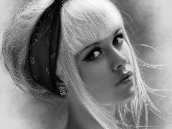 Белокурая девушка арт
