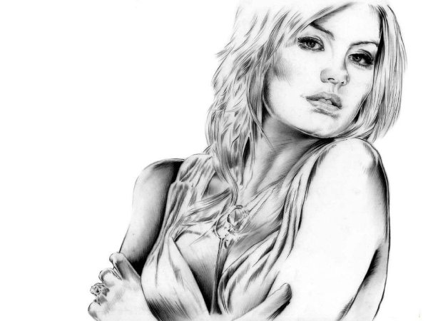 Блондинки цветной карандаш