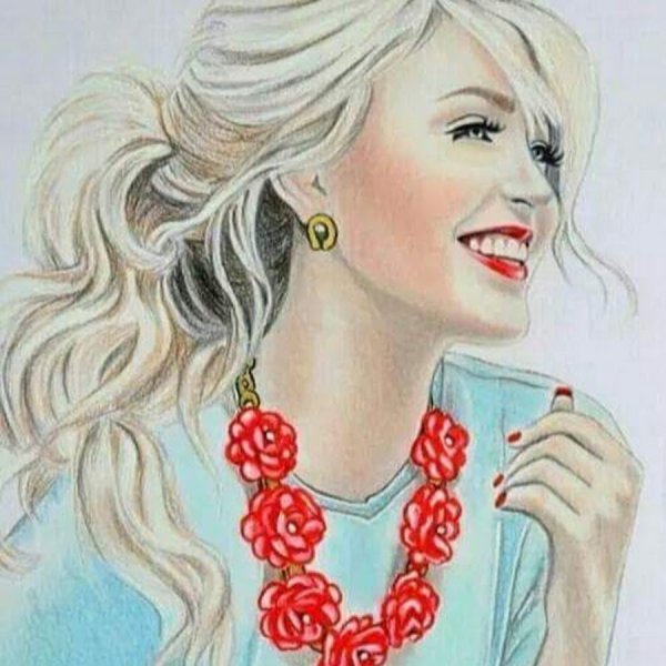 Девушка с косичкой арт