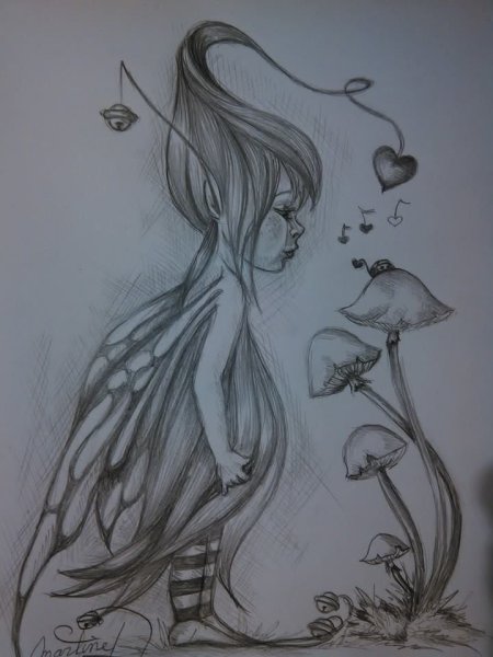 Фантазия рисунок карандашом