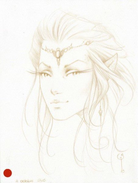 Эльфийка карандашом