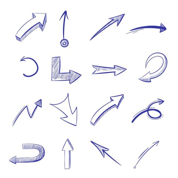 Стрелка нарисованная ручкой