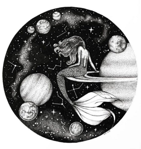 Луна зарисовка