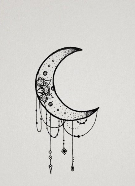Полумесяц тату эскиз