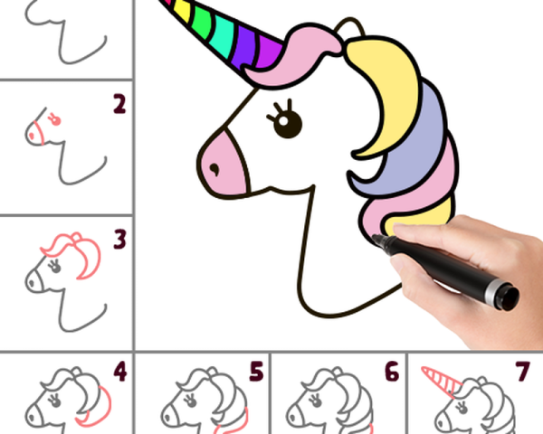 Поэтапное рисование единорога