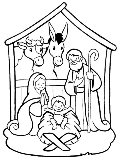 Рождественские открытки раскраски для детей