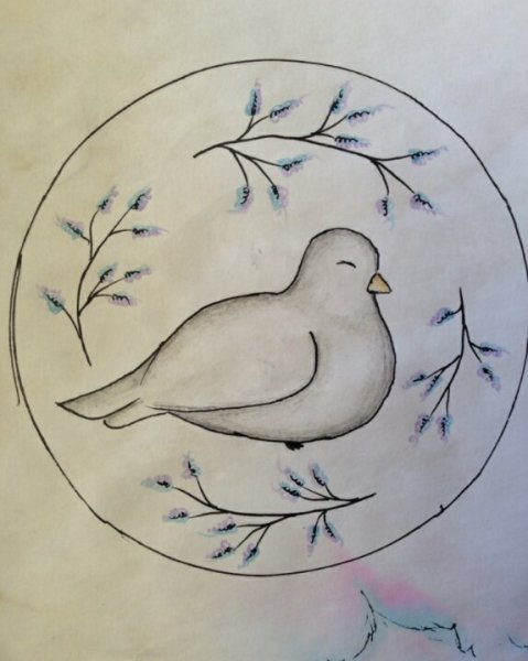 Рисунки для скетчбука лёгкие птичька