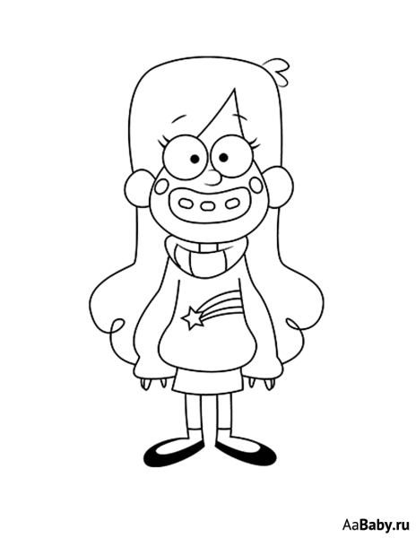 Нарисовать Мэйбл из Гравити Фолз карандашом