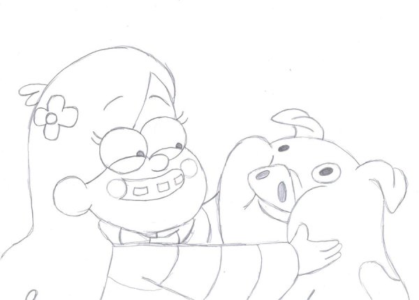 Гравити Фолз Мейбл и Пухля срисовать