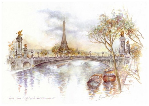Фреска Париж Эйфелева башня
