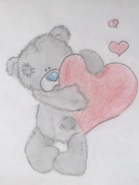 Мишка Тедди рисунок карандашом