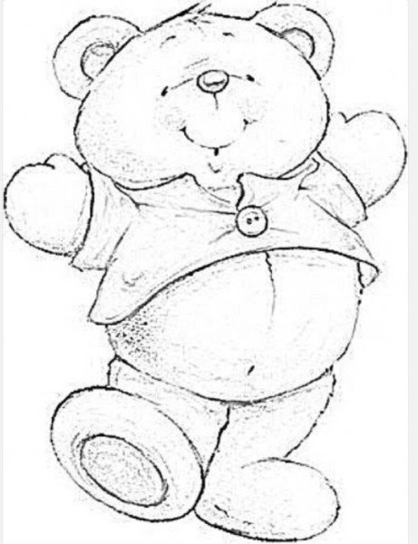 Медвежонок с сердечком рисунок