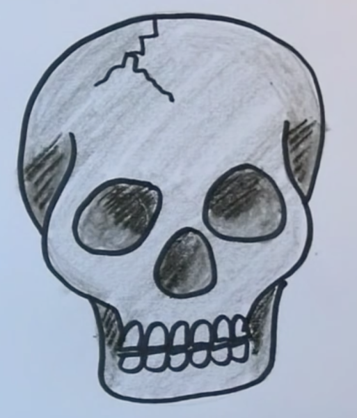 Череп карандашом для срисовки