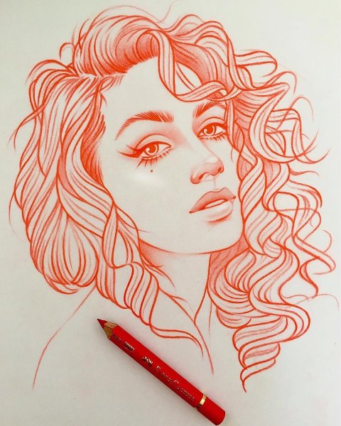 Красивые губы карандашом