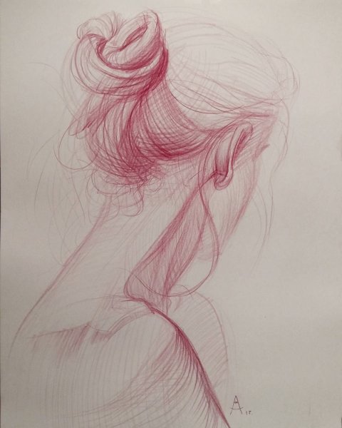 Скетчи красным карандашом