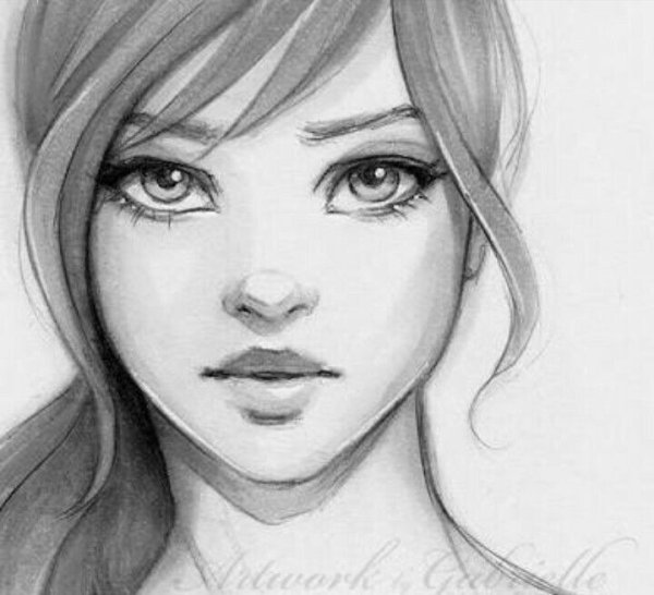 Девушка карандашом