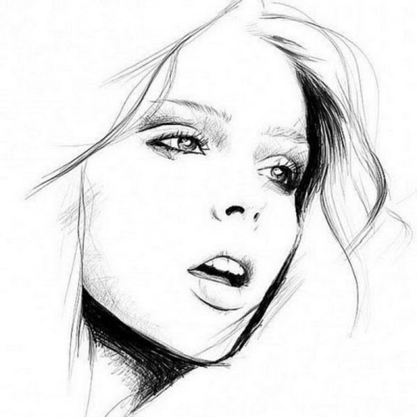 Рисунок девушки карандашом