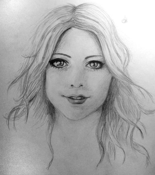 Портрет девушки карандашом
