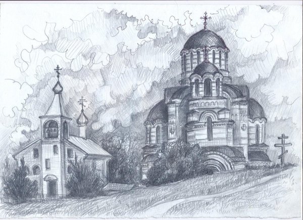 Природа карандашом