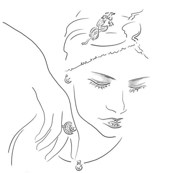 Лицо девушки в графике