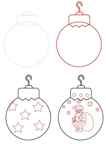 Раскраска новогодние игрушки